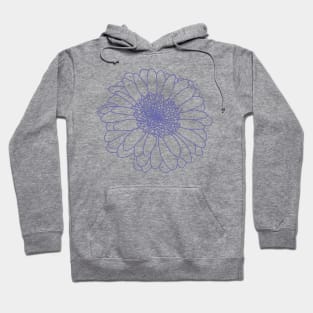 Very Peri Periwinkle Blue Gerbera Floral Line Drawing Color of the Year 2022 Hoodie